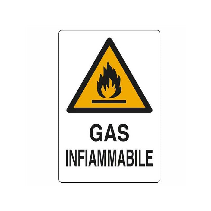 Cartello Gas Infiammabile 20X 30 Alluminio