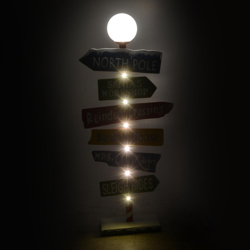 Cartello metallo indicazioni led multicolor cm 46x16,5h106,5