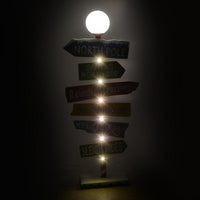 Cartello metallo indicazioni led multicolor cm 46x16,5h106,5