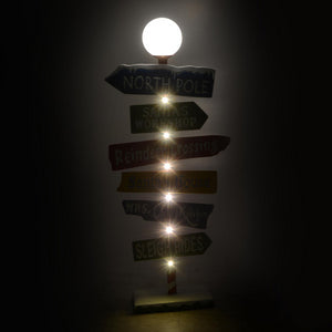 Cartello metallo indicazioni led multicolor cm 46x16,5h106,5