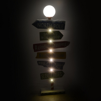 Cartello metallo indicazioni led multicolor cm 46x16,5h106,5