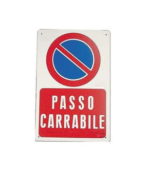 Cartello Passo Carrabile Segnaletica Sicurezza Avvertimento Plastificato         