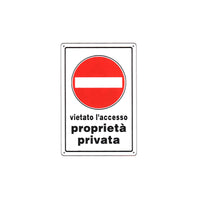Cartello Proprieta' Privata 20X 30 Plastica