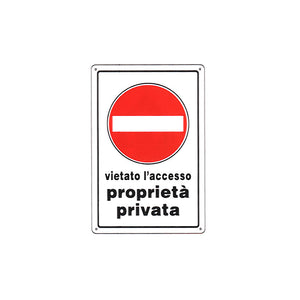Cartello Proprieta' Privata 20X 30 Plastica