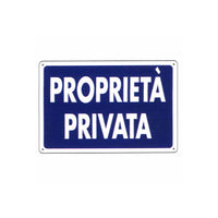 Cartello Proprieta' Privata 30X 20 Plastica