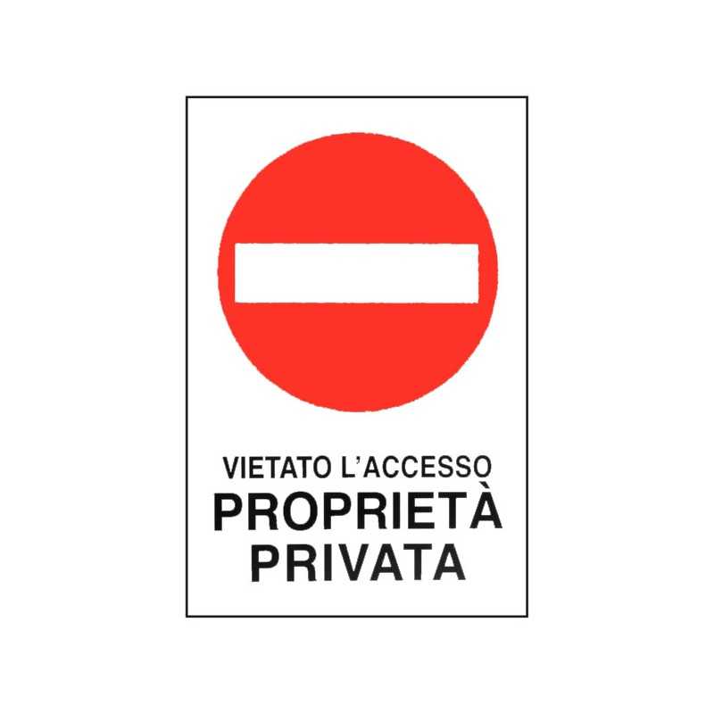 Cartello Proprieta' Privata V.A. 30X 45 Alluminio
