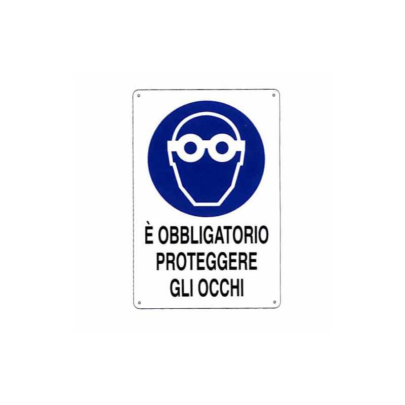 Cartello Protezione Occhi 20X 30 Alluminio