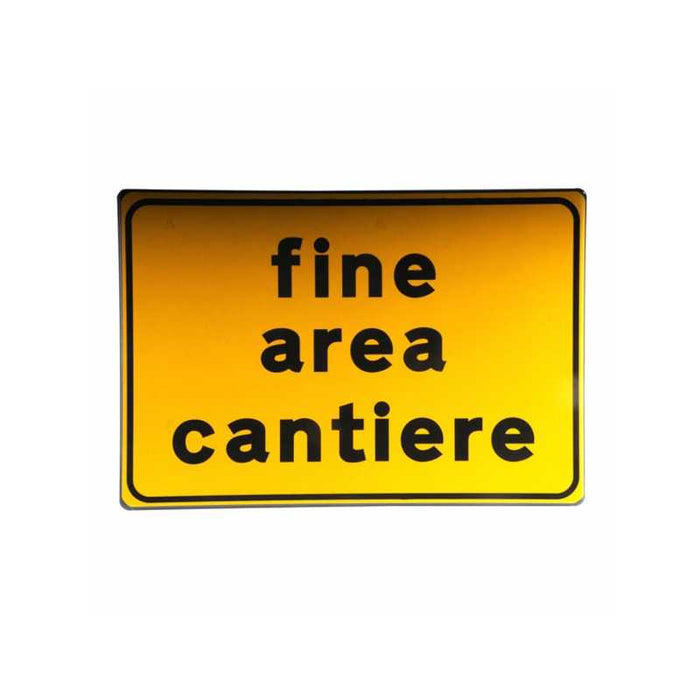 Cartello Stradale Fine Area Cantiere 60X40 3G