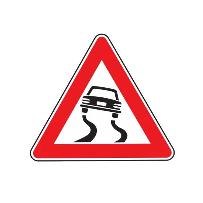 Cartello Stradale Strada Sdruciolevole