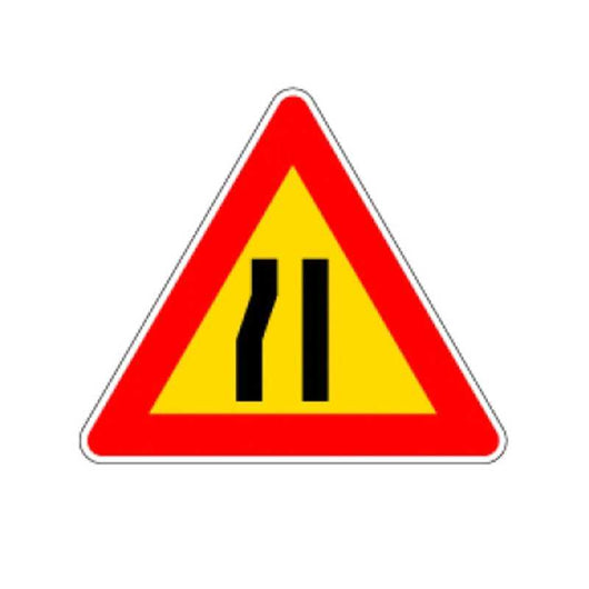 Cartello Stradale Strettoia Asimmetrica Sx