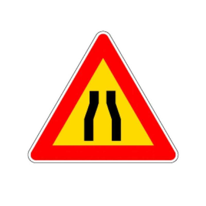 Cartello Stradale Strettoia Simmetrica