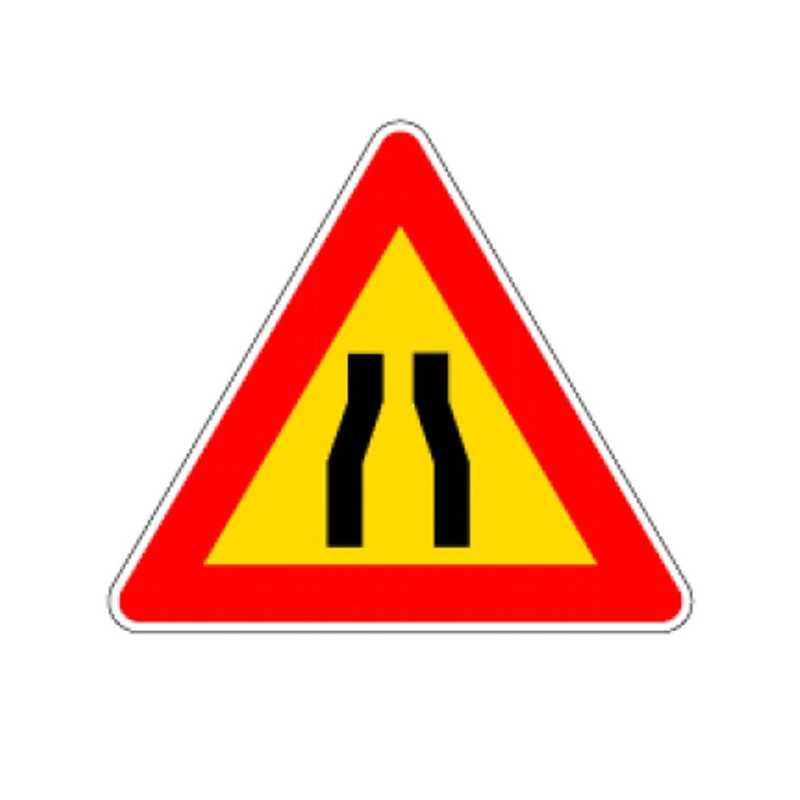 Cartello Stradale Strettoia Simmetrica