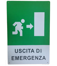 Cartello Uscita Di Emergenza Freccia A Destra Segnaletica Direzionale Sicurezza         