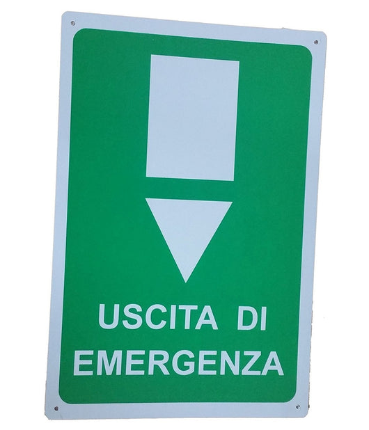 Cartello Uscita Di Emergenza Segnaletica Direzionale Sicurezza Avvertimento         