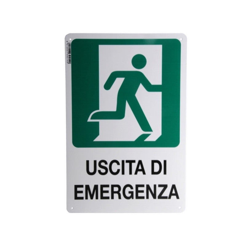 Cartello Uscita Emergenza Dx 20X 30 Plastica