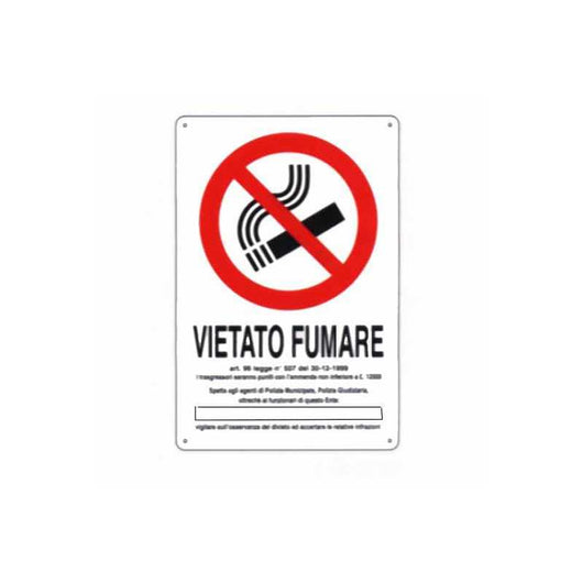 Cartello Vietato Fumare Dl 20X 30 Alluminio