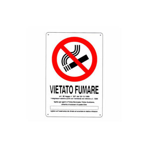Cartello Vietato Fumare Dl 20X 30 Plastica
