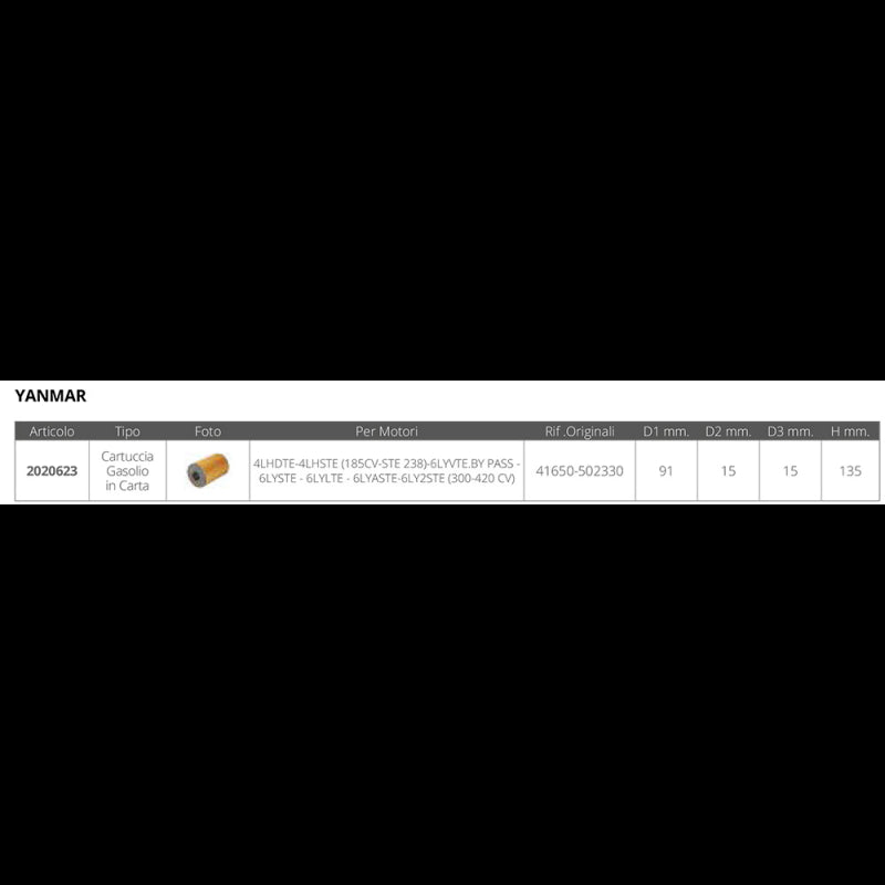 CARTUCCIA GASOLIO YANMAR