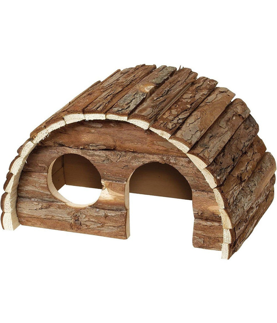 Casa Rotonda Wonderland Per Conigli Round House Sam 24x15x16cm Tronco Per Gabbie         