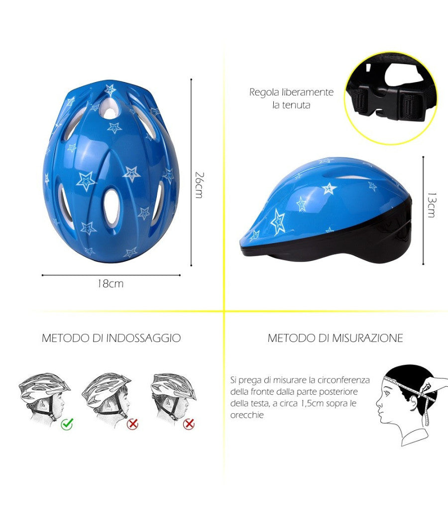 Casco Da Bambino Per Bici Bicicletta Con Chiusura Regolabile Vari Colori Xc-1691         