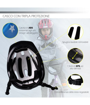 Casco Da Bambino Per Bici Bicicletta Con Chiusura Regolabile Vari Colori Xc-1691         