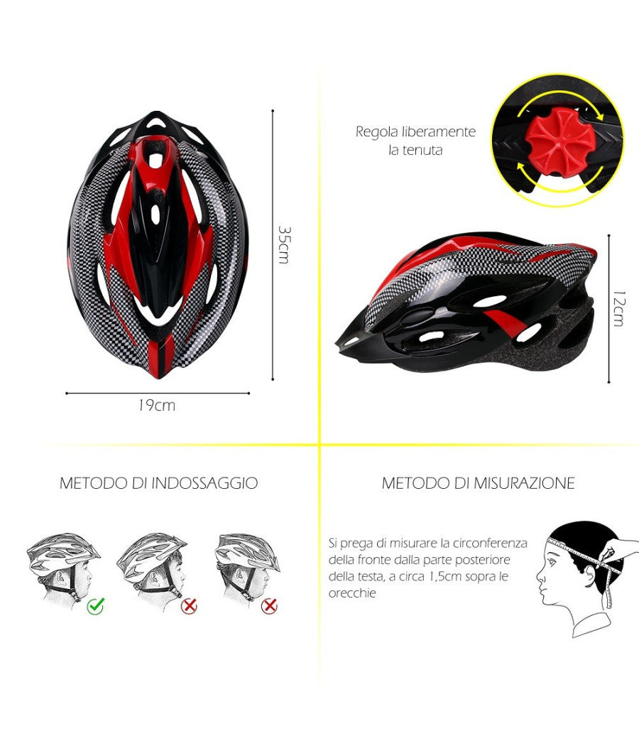 Casco Design Ultraleggero Con Visiera Rimovibile Regolatore Di Taglia Xc-1692         