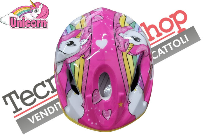 Casco Caschetto Bici Bambina Dino Bikes Unicorn Omologato Misura Regolabile