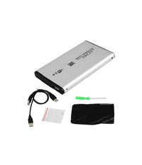 Case Box In Alluminio Per Hard Disk Esterno Ide 2.5 Con Usb 2.0 Custodia Hdd         