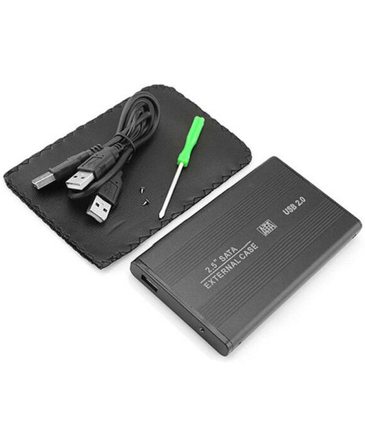 Case Box In Alluminio Per Hard Disk Esterno Ide 2.5 Con Usb 2.0 Custodia Hdd         