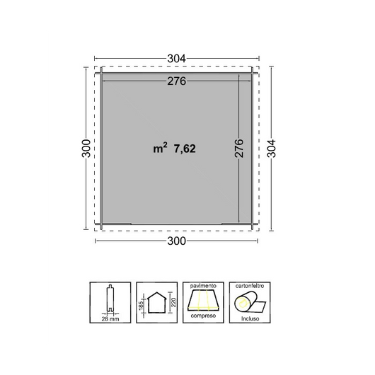 Casetta Asia Cm 300X300 Losa