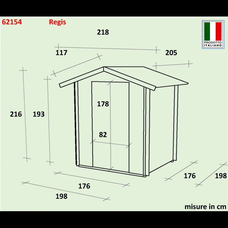 Casetta Bh19 Regis 198x198 cm PSF pefc