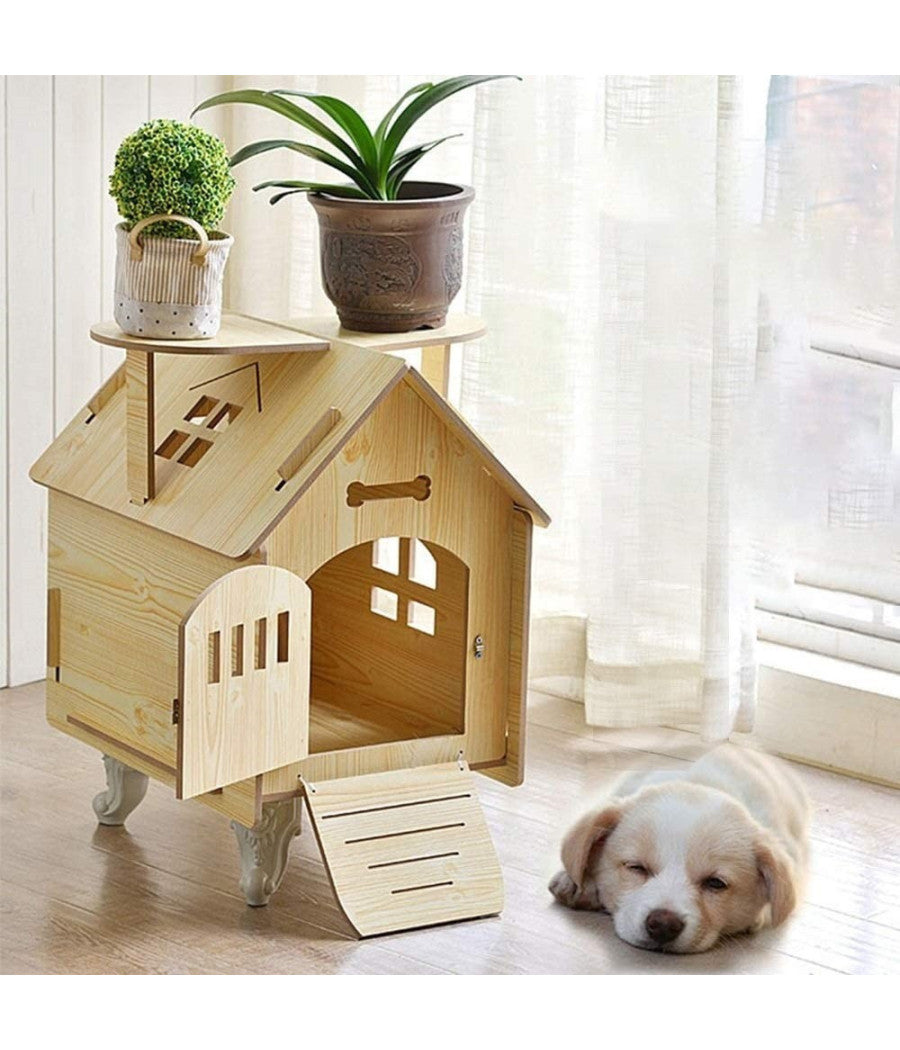 Casetta Casa Cuccia Cani Gatti Animale Domestico Uso Esterno Interno 79x55x70cm         