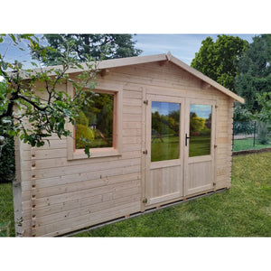 Casetta da giardino 390x300 in legno Sissy - Abete grezzo non trattato