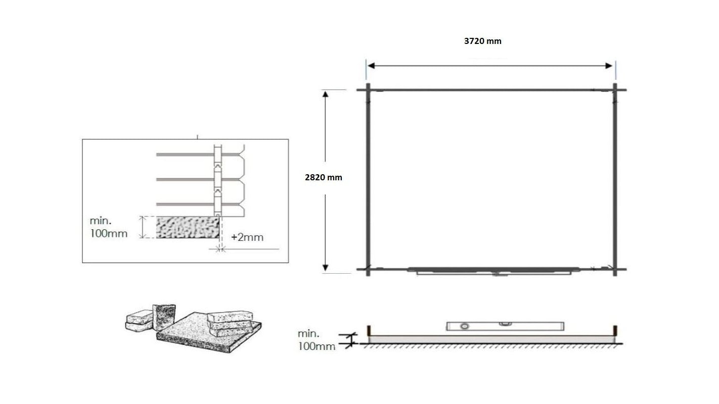 Casetta da giardino in legno - 11.70m2 - 3.90x3.00m - 34mm - colore: naturale - DOM561 - ALTANKA
