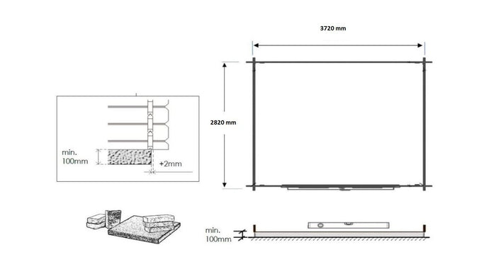 Casetta da giardino in legno - 11.70m2 - 3.90x3.00m - 34mm - colore: naturale - DOM561 - ALTANKA