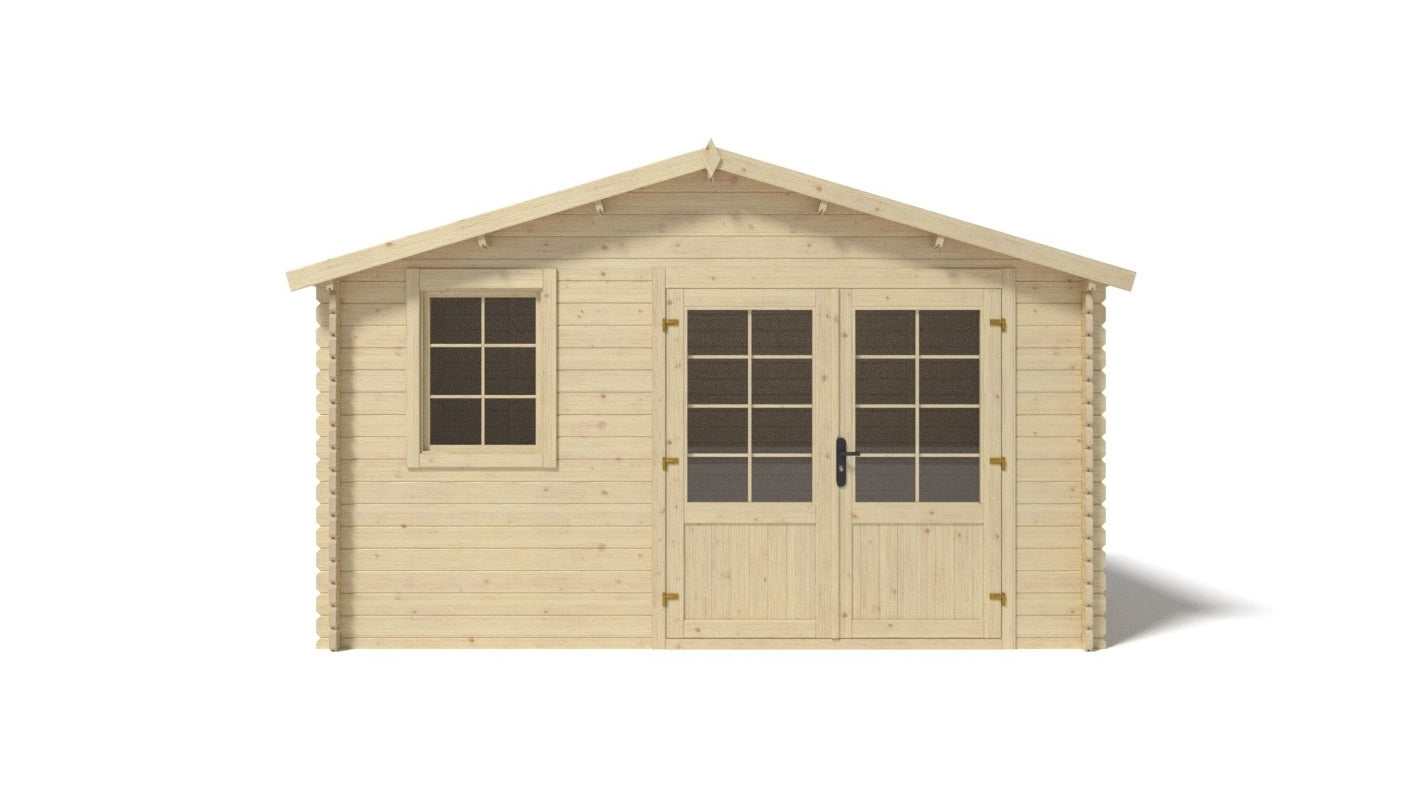 Casetta da giardino in legno - 11.70m2 - 3.90x3.00m - 34mm - colore: naturale - DOM561 - ALTANKA