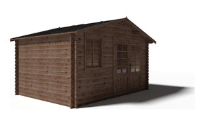 Casetta da giardino in legno - 11.70m2 - 3.90x3.00m - impregnata - 34mm - colore: marrone - DOM562 - ALTANKA