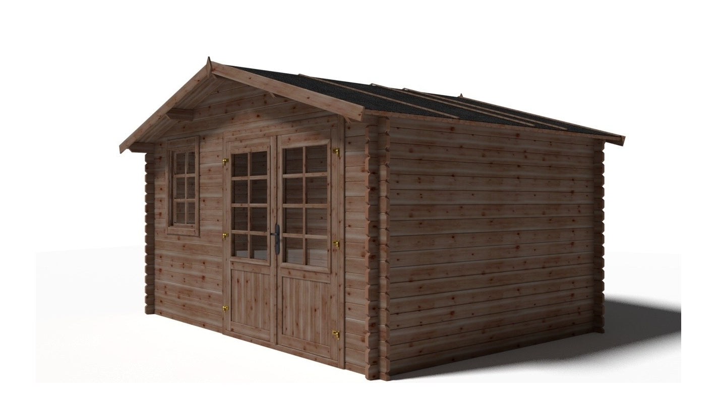 Casetta da giardino in legno - 11.70m2 - 3.90x3.00m - impregnata - 34mm - colore: marrone - DOM562 - ALTANKA