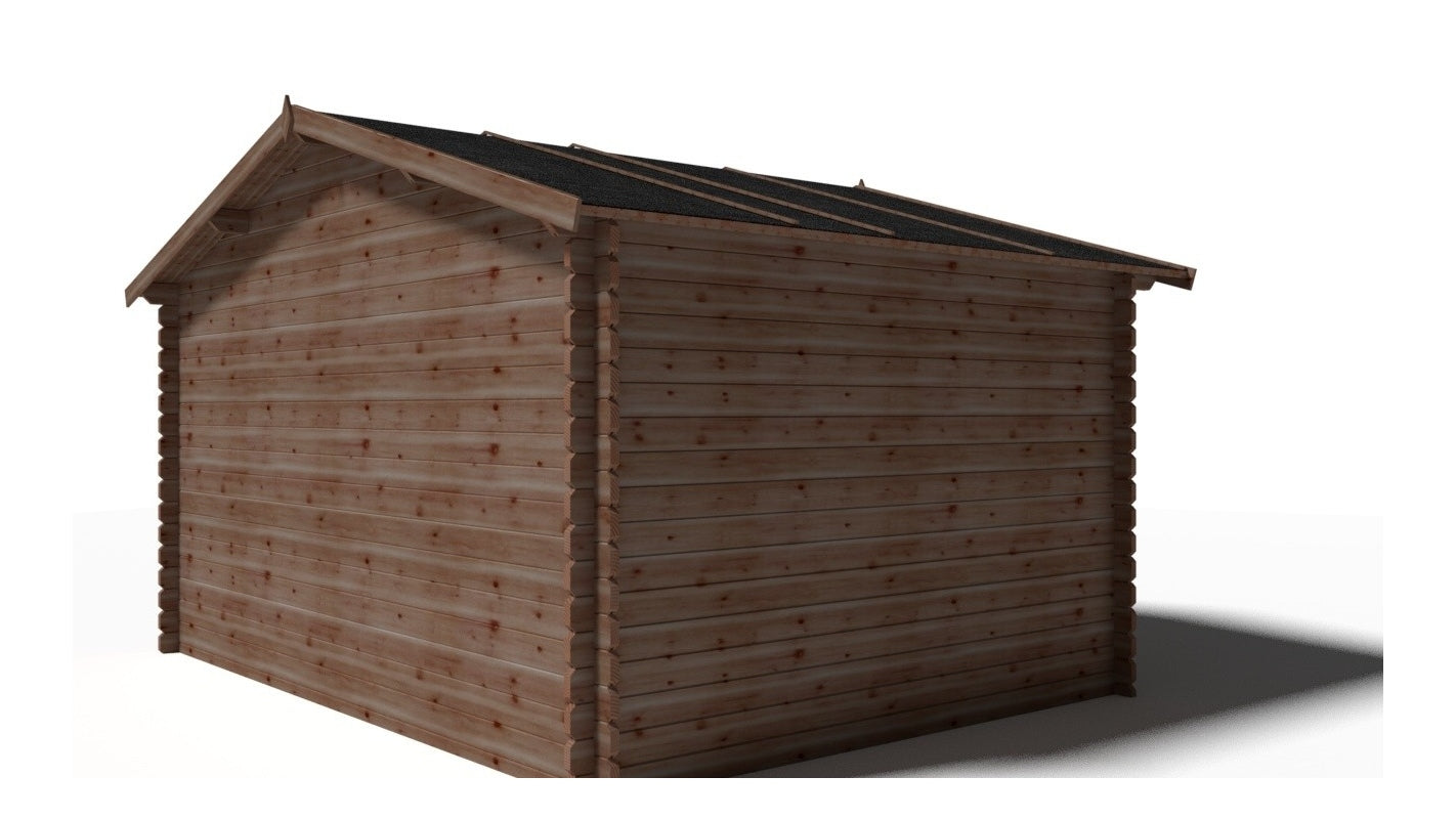 Casetta da giardino in legno - 11.70m2 - 3.90x3.00m - impregnata - 34mm - colore: marrone - DOM562 - ALTANKA