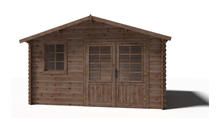 Casetta da giardino in legno - 11.70m2 - 3.90x3.00m - impregnata - 34mm - colore: marrone - DOM562 - ALTANKA