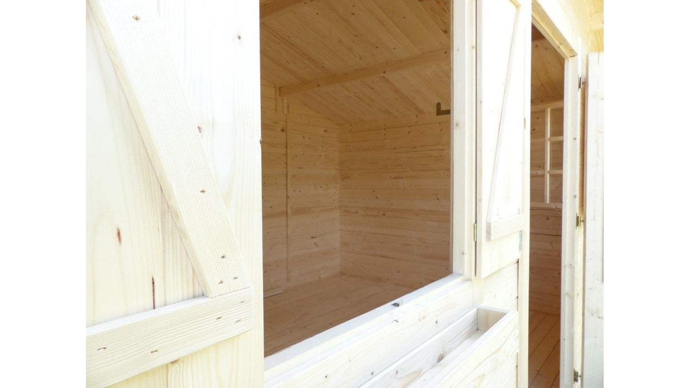 Casetta da giardino in legno - 12.00m2 - 4.00x3.00m - 28mm - colore: naturale - DOM337 - ALTANKA