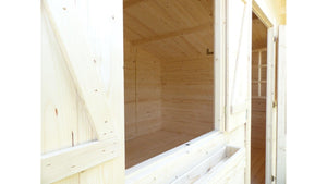 Casetta da giardino in legno - 12.00m2 - 4.00x3.00m - 28mm - colore: naturale - DOM337 - ALTANKA