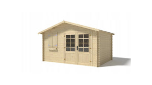 Casetta da giardino in legno - 12.00m2 - 4.00x3.00m - 28mm - colore: naturale - DOM124 - ALTANKA