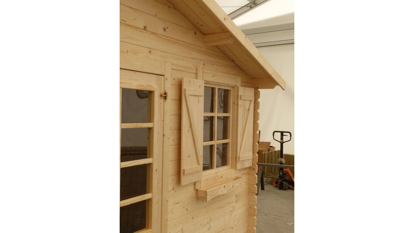 Casetta da giardino in legno - 12.00m2 - 4.00x3.00m - 28mm - colore: naturale - DOM124 - ALTANKA
