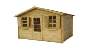 Casetta da giardino in legno - 12.00m2 - 4.00x3.00m - 28mm - colore: naturale - DOM137 - ALTANKA