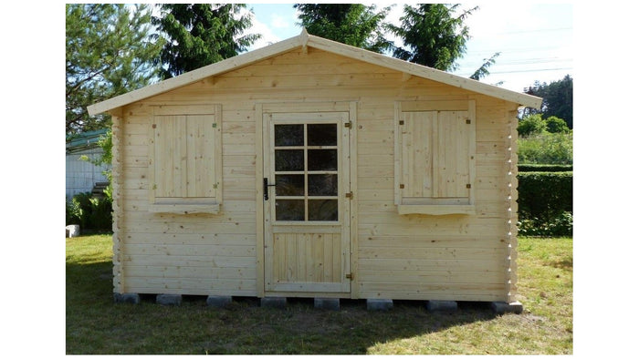 Casetta da giardino in legno - 12.00m2 - 4.00x3.00m - 28mm - colore: naturale - DOM137 - ALTANKA