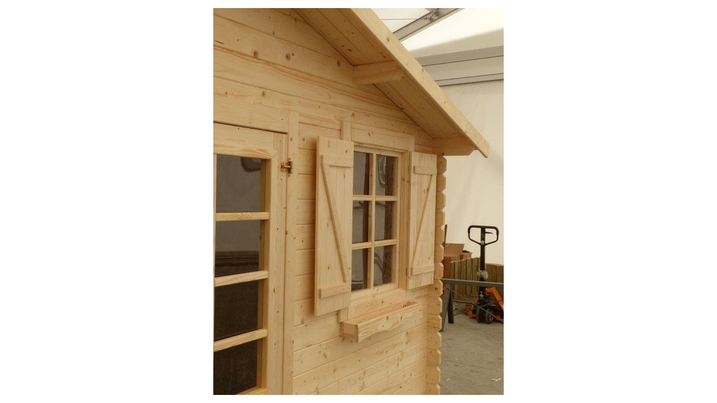 Casetta da giardino in legno - 12.00m2 - 4.00x3.00m - 28mm - colore: naturale - DOM137 - ALTANKA