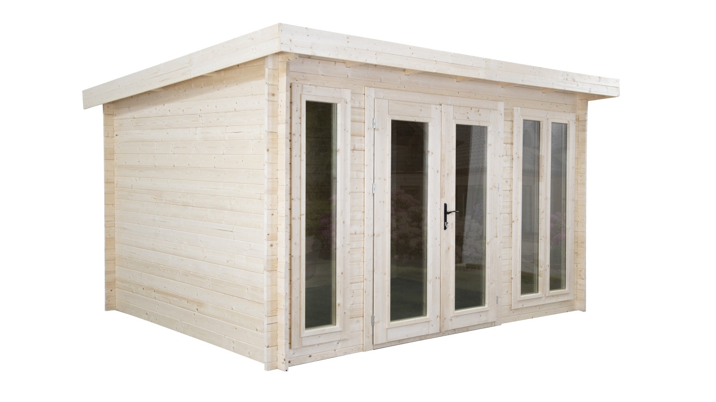 Casetta da giardino in legno - 12.00m2 - 4.00x3.00m - 34mm - colore: naturale - DOM652 - ALTANKA