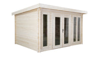 Casetta da giardino in legno - 12.00m2 - 4.00x3.00m - 34mm - colore: naturale - DOM652 - ALTANKA