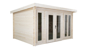 Casetta da giardino in legno - 12.00m2 - 4.00x3.00m - 34mm - colore: naturale - DOM652 - ALTANKA